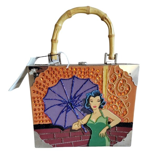 Bueno Handbags - Bueno Cigar Box Purse Top Handle Wearable Art Handbag